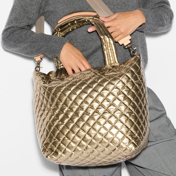 MZ Wallace Antique Gold Medium Metro Tote Deluxe Bag NWT - Picture 7 of 7